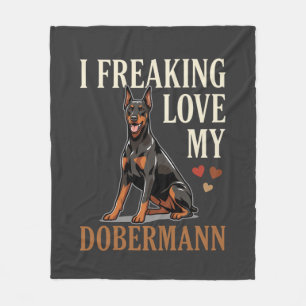 Dobermann Liebhaber Hundeliebhaber Fleecedecke
