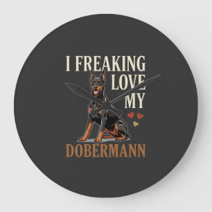 Dobermann Liebhaber Hundeliebhaber Große Wanduhr