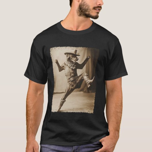 Dobermann Lustiger Hund Cowboy T-Shirt (Vorderseite)