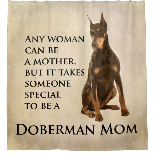 Dobermann-Mama-Duschvorhang Duschvorhang (Vorderseite)