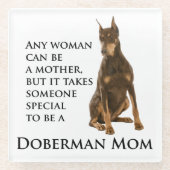 Dobermann-Mama-Glas-Untersetzer Glasuntersetzer (Vorderseite)