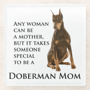 Dobermann-Mama-Glas-Untersetzer Glasuntersetzer