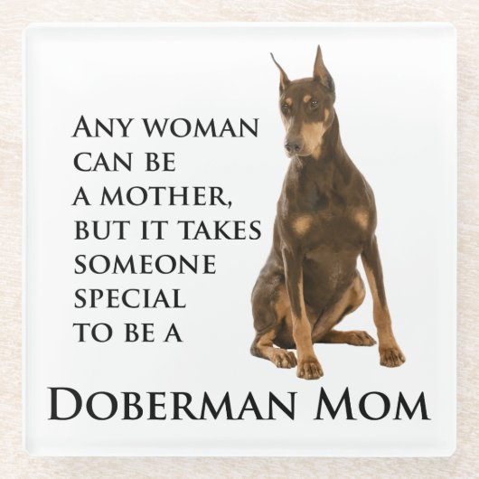 Dobermann-Mama-Glas-Untersetzer Glasuntersetzer (Vorderseite)