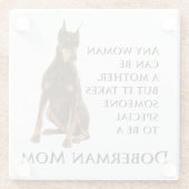 Dobermann-Mama-Glas-Untersetzer Glasuntersetzer (Rückseite)
