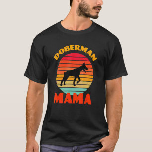 Dobermann Mama Mutter Muttertag Hund Retro T-Shirt