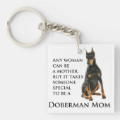 Dobermann-Mama-Schlüsselanhänger Schlüsselanhänger (Vorderseite)