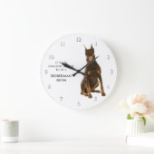 Dobermann-Mama-Uhr Große Wanduhr (Zuhause)