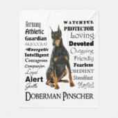 Dobermann-Merkmal-Fleece-Decke Fleecedecke (Vorderseite)