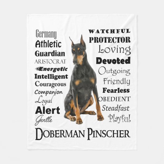Dobermann-Merkmal-Fleece-Decke Fleecedecke (Vorderseite)