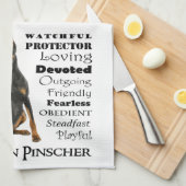 Dobermann-Merkmal-Geschirrtuch Geschirrtuch (Viertel Falte)