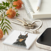 Dobermann-Merkmal-Schlüsselanhänger Schlüsselanhänger (Vorderseite rechts)