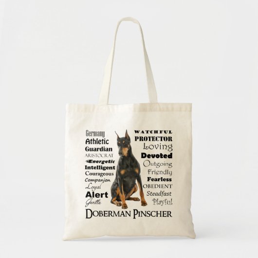 Dobermann-Merkmal-Tasche Tragetasche (Vorne)