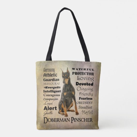 Dobermann-Merkmal-Taschen-Tasche Tasche (Rückseite)