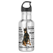 Dobermann-Merkmal-Wasser-Flasche Edelstahlflasche (Vorderseite)