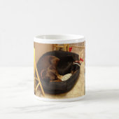 Dobermann mit Welpen Kaffeetasse (Mittel)