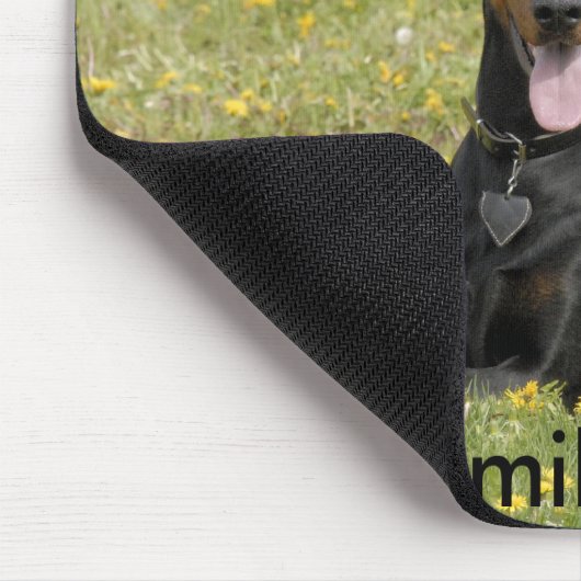 Dobermann mousepad Schwarzes (Ecke)