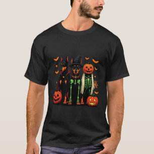 Dobermann Mumie Geist Hexe Lustiges Hundekostüm T-Shirt