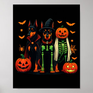 Dobermann-Mumien-Geister-Hexe-Lustiges-Hundekostüm Poster