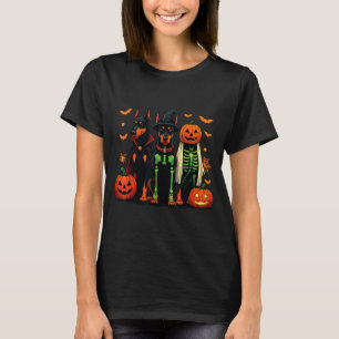 Dobermann-Mumien-Geister-Hexe-Lustiges-Hundekostüm T-Shirt