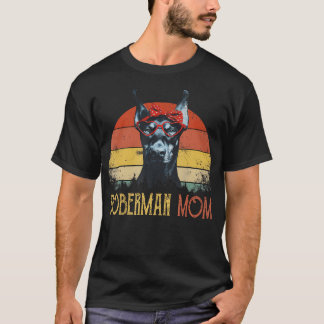 Dobermann-Mutter-Hund Retro Vintage T-Shirt