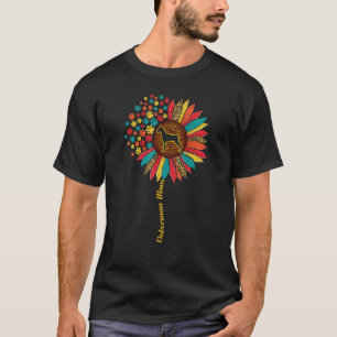 Dobermann-Mutter Sonnenblume Hund Pfote Bunt Hund T-Shirt