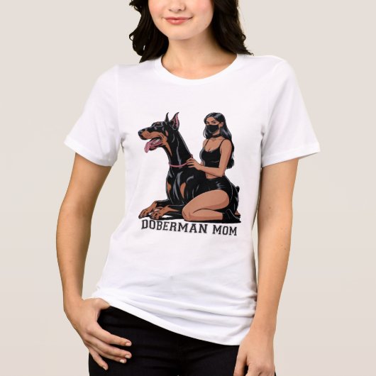 Dobermann-MUTTER Tri-Blend Shirt (Vorderseite)