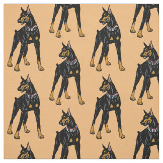  Dobermann oder Doberman Pinscher dog Fabric Stoff