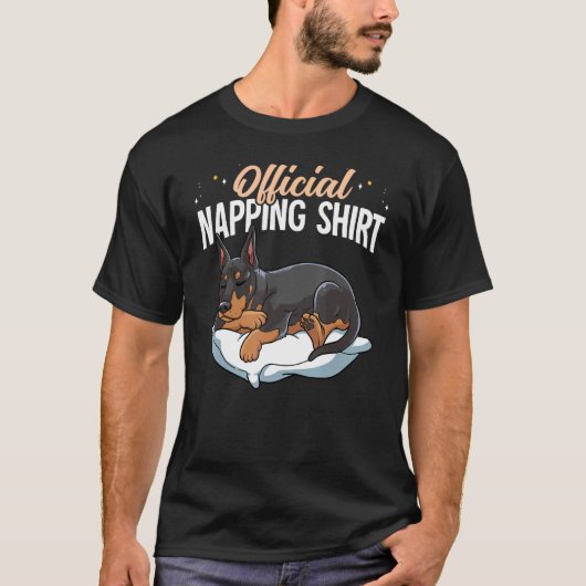 Dobermann offizielles Napping T-Shirt (Vorderseite)
