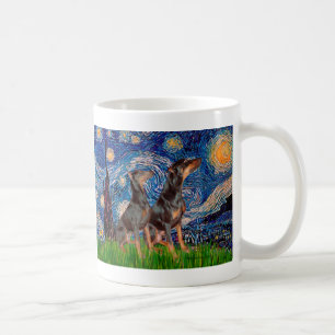 Dobermann-Paar - Sternennacht Kaffeetasse