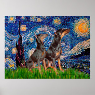 Dobermann-Paar - Sternennacht Poster