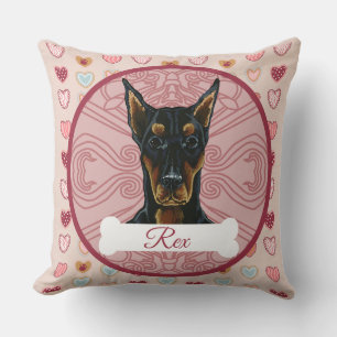 Dobermann personalisiertes Valentinskissen Kissen