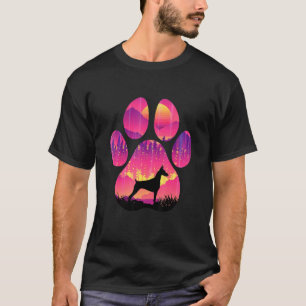 Dobermann Pfote Mama Papa Hund Frauen Männer T-Shirt