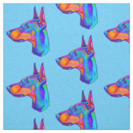 Dobermann Pincher in den Farben Stoff