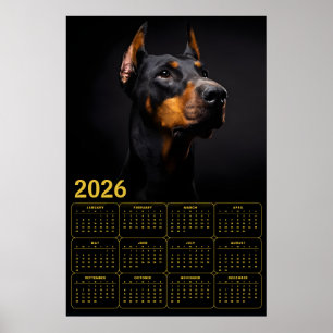 Dobermann Pinscher 2026 Kalender Poster