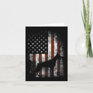 Dobermann Pinscher Amerikanische Flagge Patriotisc Karte
