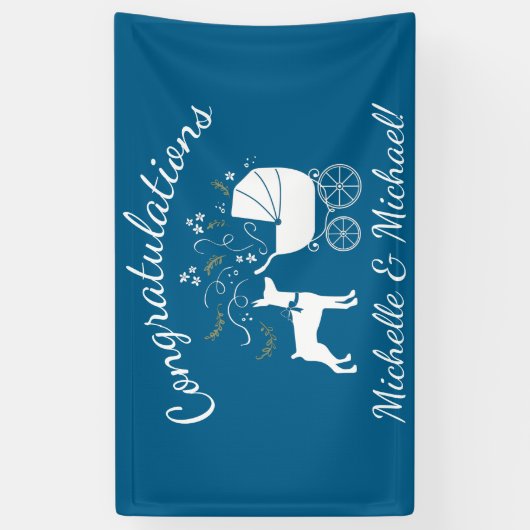 Dobermann Pinscher Baby Shower Puppy Dodge Doberma Banner (Vertikal)