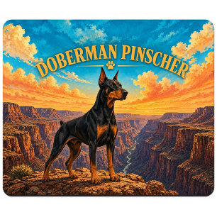 Dobermann Pinscher, Black Canyon Vintage-Wasserfar Mousepad