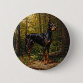 Dobermann Pinscher Button (Vorderseite)
