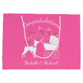 Dobermann Pinscher Dog Babydusche Welpe Dobermann Große Geschenktüte (Rückseite)