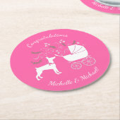 Dobermann Pinscher Dog Babydusche Welpe Dobermann Runder Pappuntersetzer (Angewinkelt)