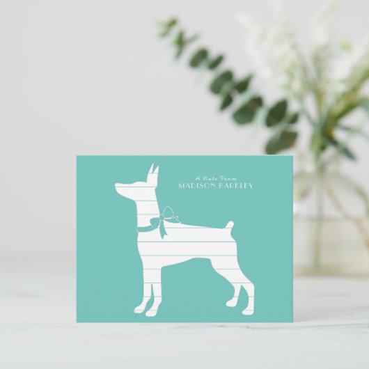 Dobermann Pinscher Dog Puppy Dankeskarte (Stehend Vorderseite)