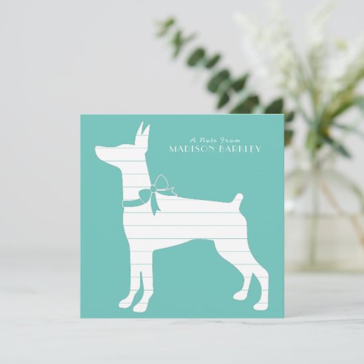 Dobermann Pinscher Dog Welpe Dobermann Dankeskarte (Stehend Vorderseite)