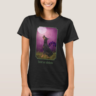 Dobermann Pinscher Fantasy-Orchideen Hund Kunst T-Shirt