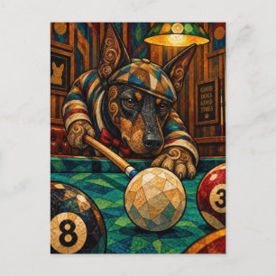 Dobermann Pinscher, geometrisches Mosaik Postkarte
