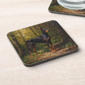Dobermann Pinscher Getränkeuntersetzer (Linke Seite)