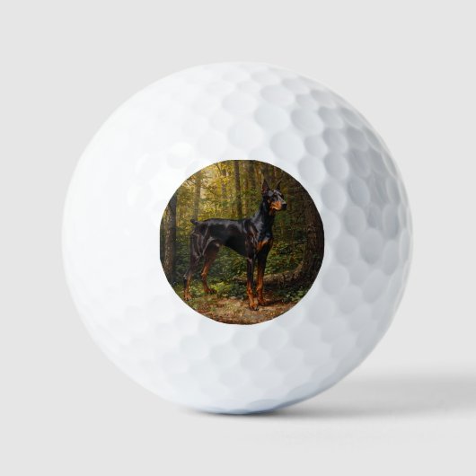 Dobermann Pinscher Golfball (Vorderseite)