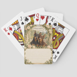 Dobermann Pinscher Hochzeitsgästebuch-Unterschrift Spielkarten