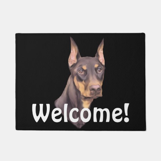 Dobermann Pinscher Hund Fußmatte (Vorderseite)