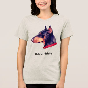 Dobermann Pinscher Hund Gesicht Personalisiert Tri-Blend Shirt