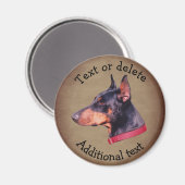Dobermann Pinscher Hund personalisiert Magnet (Vorderseite/Rückseite)